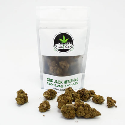 Jack Herer CBD Blüten 15,24% CBD für Händler im B2B-Shop Vorderansicht