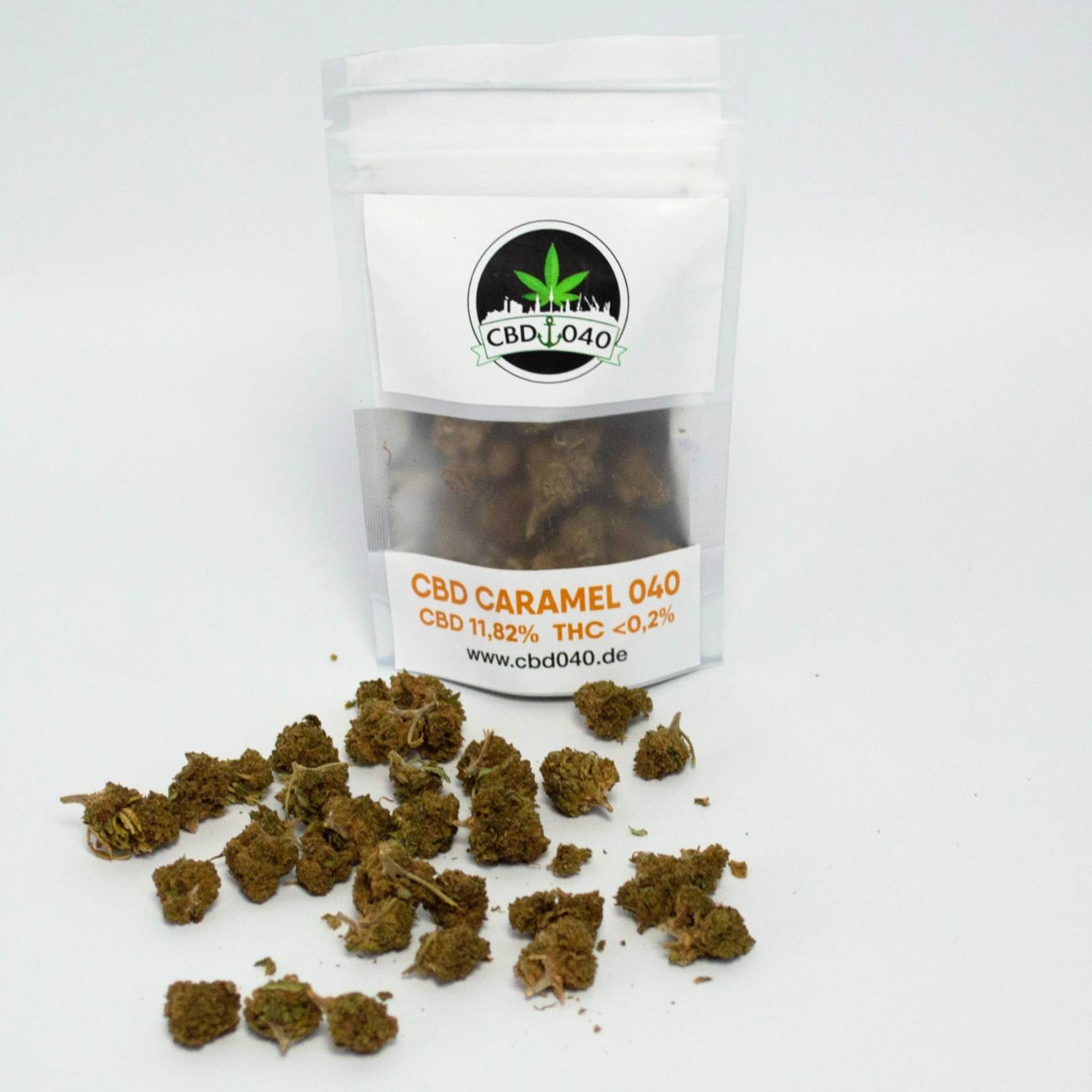 Caramel CBD Blüten für Händler im B2B-Shop Vorderansicht
