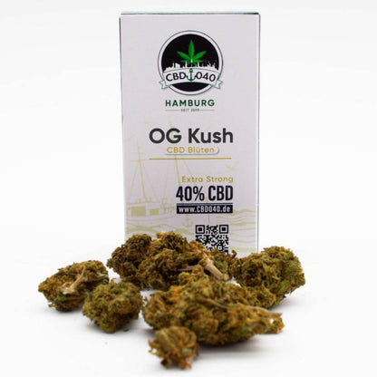 OG Kush Extra Strong 40% CBD Blüten für Händler im B2B-Shop Vorderansicht