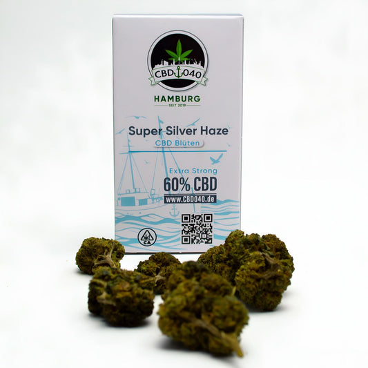 Super Silver Haze Extra Strong 60% CBD Blüten für Händler im B2B-Shop